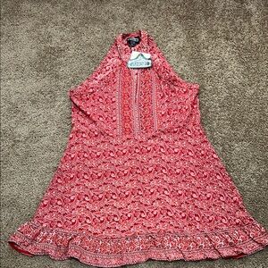 Angie Red Paisley Halter Dress